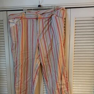 Women’s Venezia Light Pink and striped Cotton Blend Trousers size 26